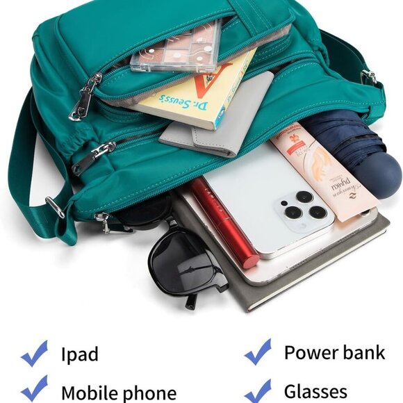 Women Floral Shoulder Handbag Roomy Multiple Pockets Bag Ladies Crossbody Lightw - Picture 5 of 9